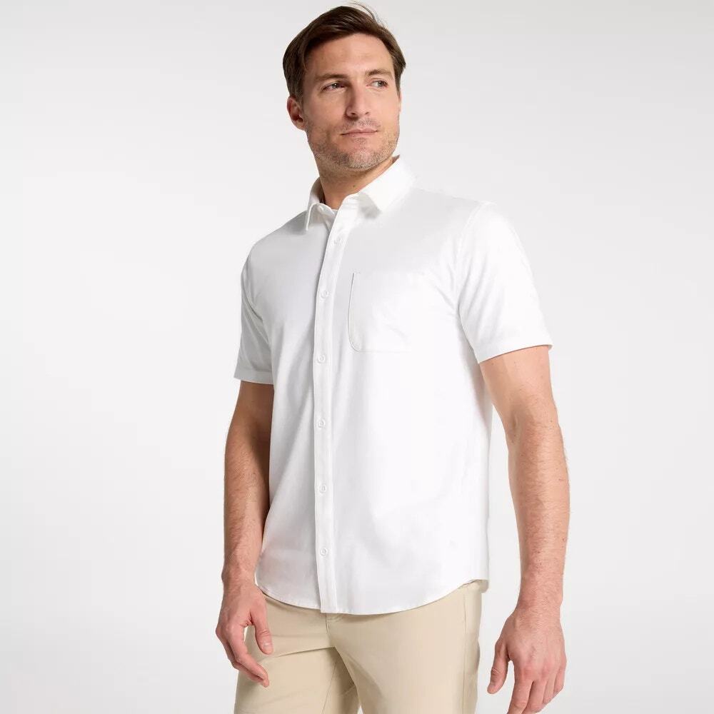 NWT VRST Pure White Limitless Short Sleeve Button Up Shirt Men's Size XXL
